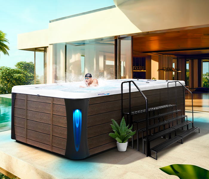 Calspas hot tub being used in a family setting - Burbank