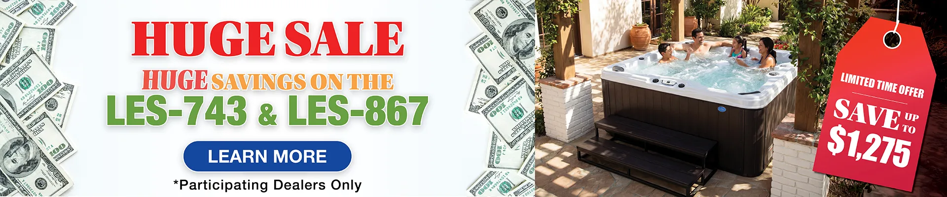 Calspas hot tub being used in a family setting - Burbank